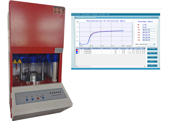 ASTM D5289 Controllo informatico Vulcanizzazione della gomma Vulcanizzazione dello strumento di misurazione con curimetri senza rotore